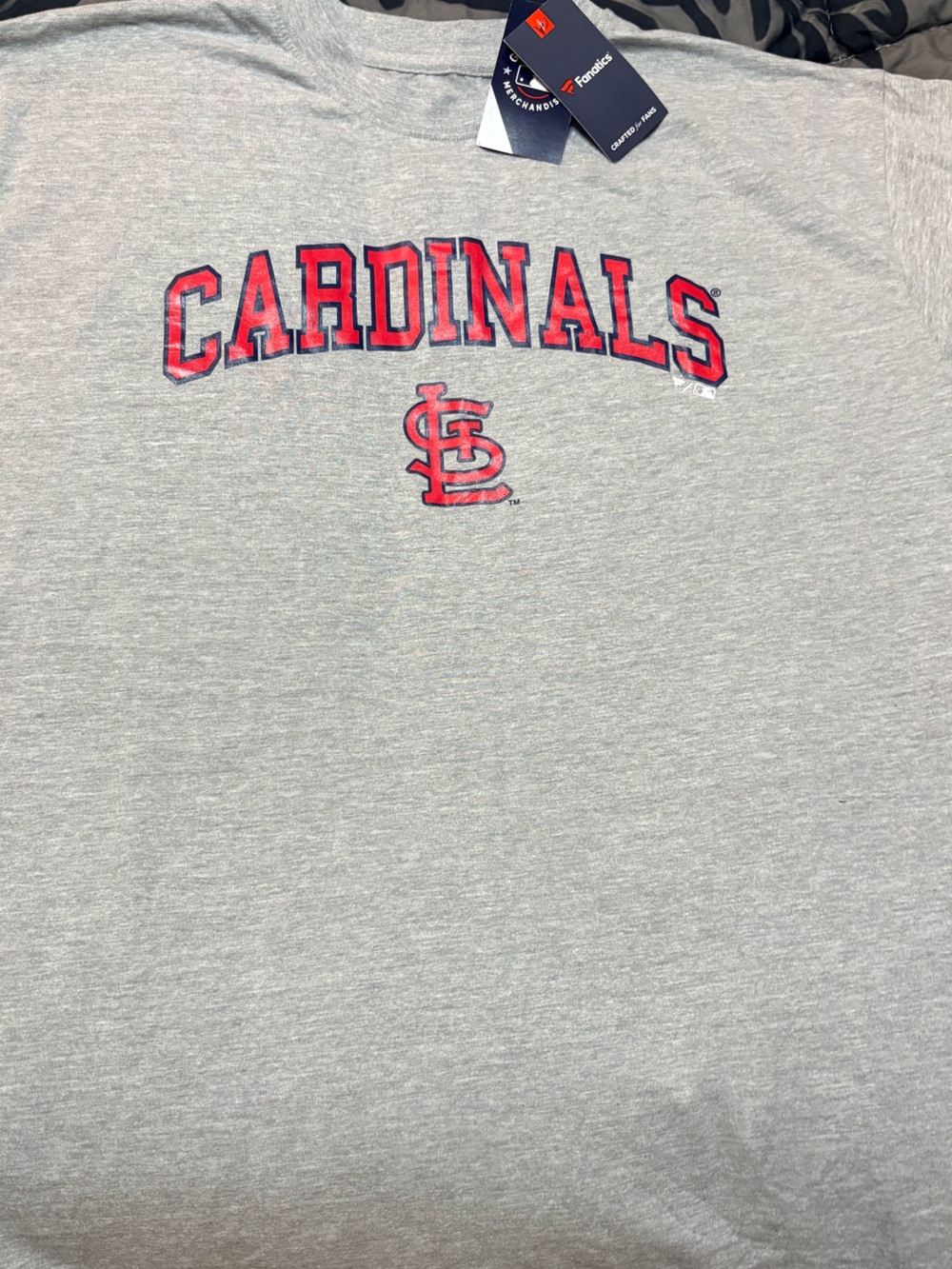 Fanatics Gray St. Louis Cardinals Short Sleeve Tee with Red Logo